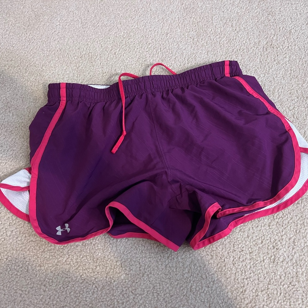 Under Armour Women's Athletic Shorts in Purple and Pink